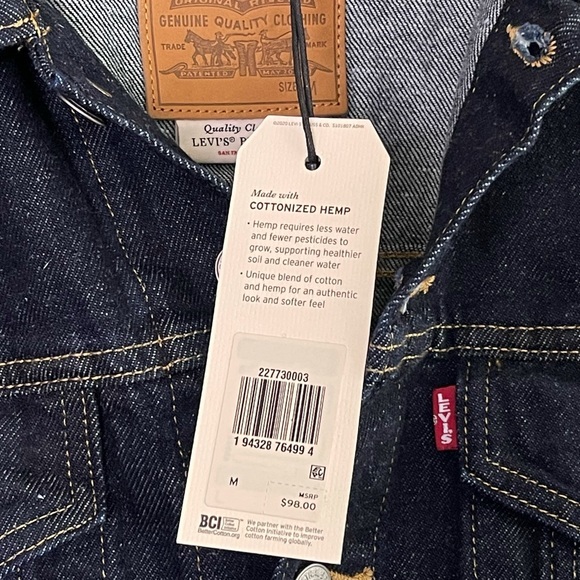 Levi’s Premium Loose Sleeve Trucker Jacket Gotta Dip Hemp - Picture 8 of 11